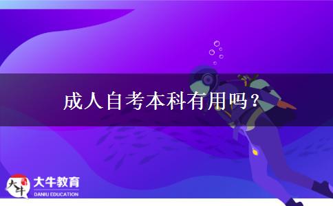 成人自考本科有用吗？(图1)